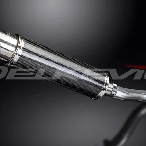 Delkevic 14" Carbon Fiber Round Muffler Slip On - Honda CBR500R 2013-2020