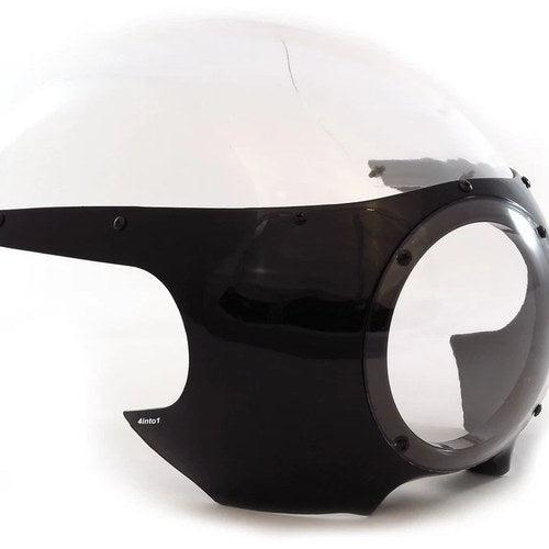 Cafe Racer Motorcycle Fairing - Black - Clear Windshield