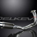 Delkevic 2-1 Exhaust System 8" Carbon Round Muffler - Kawasaki Ninja 650 17-24