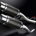 Delkevic 8" Carbon Slip On Mufflers - Kawasaki Z1000 ZR1000 2003-2006 Exhaust