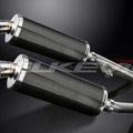Delkevic 14" Carbon Oval Slip On Mufflers - Kawasaki ZZR1200 2002-2005 Exhaust