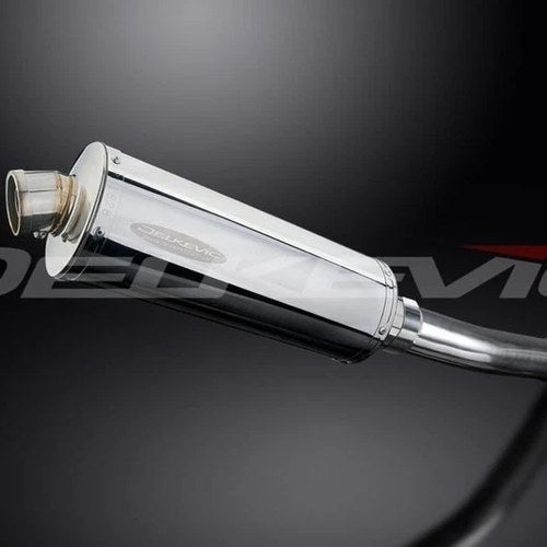 Delkevic 14” Stainless Oval Slip On Muffler - Suzuki GSX-R600 2001-2003 Exhaust