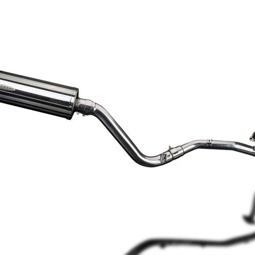 Delkevic Complete Stainless Exhaust 14" Oval Muffler - Suzuki DR650SE 1996-2021