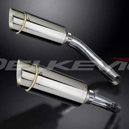 Delkevic 8" Stainless Round Slip On Mufflers - Yamaha YZF-R1 2009-2014 Exhaust