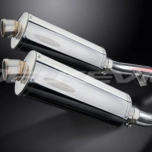 Delkevic 14” Stainless Oval Slip On Mufflers - Yamaha FJR1300 2006-2021 Exhaust