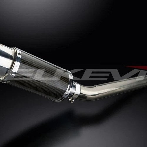 Delkevic 8" Carbon Round Slip On Muffler - Yamaha YZF-R1 2002-2003 Exhaust