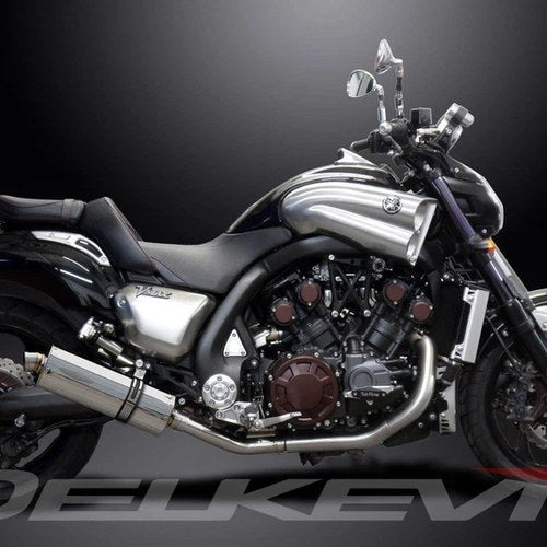 Delkevic 14" Stainless Oval Slip-On Mufflers - Yamaha V-MAX 1700 - 09-19 Exhaust