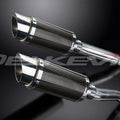 Delkevic 8" Carbon Fiber Round Mufflers - Triumph Trident 900 - 94-98 Exhaust