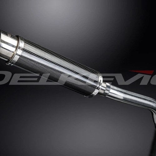 Delkevic 14" Carbon Fiber Round Muffler - Triumph Tiger 800 XC - 11-14 Exhaust