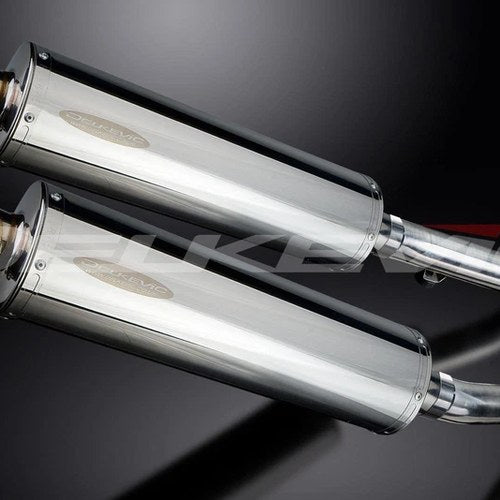 Delkevic 18" Stainless Oval Mufflers Triumph Trident Sprint 900 - 93-98 Exhaust