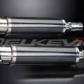 Delkevic 14" Carbon Fiber Round Mufflers - Triumph Legend 900 DL - 99-01 Exhaust