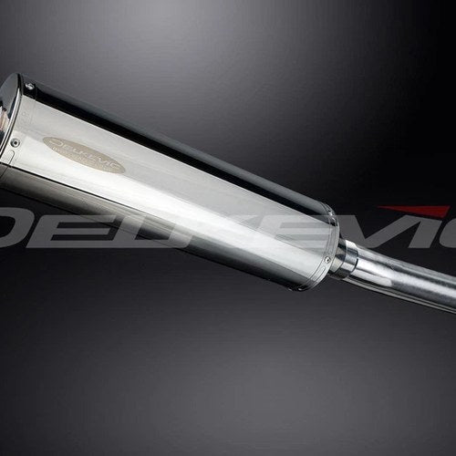 Delkevic 18" Stainless Oval Muffler - Triumph Tiger 800 XC XR - 11-19 Exhaust