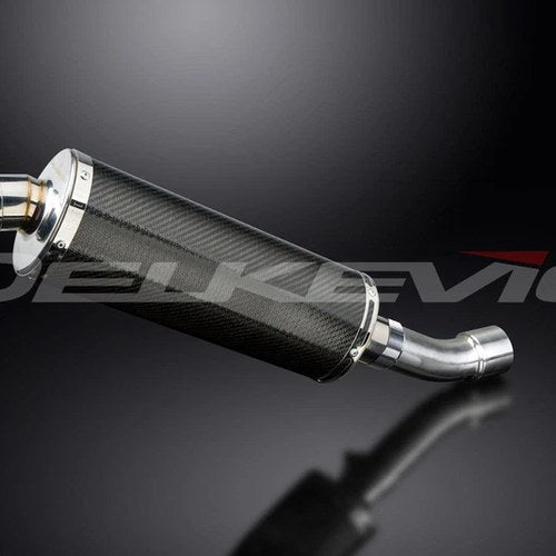 Delkevic 14" Carbon Fiber Oval Slip-On Muffler - Ducati Diavel - 11-19 Exhaust