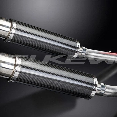 Delkevic 14" Carbon Fiber Round Mufflers RSV1000R Factory Tuono 1000R Exhaust