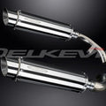 Delkevic 14" Stainless Steel Round Mufflers - Honda ST1100 - 1991-2002 Exhaust