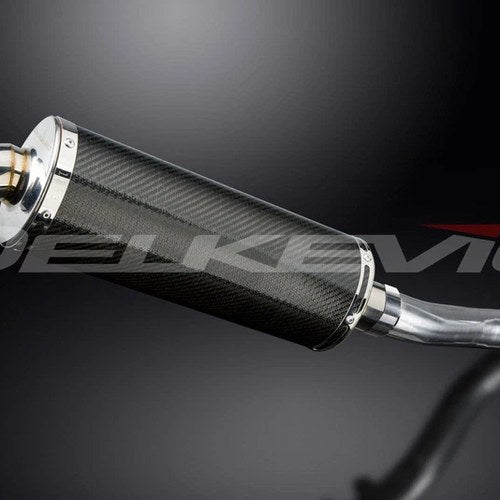 Delkevic 14" Carbon Fiber Stubby Oval Muffler - Honda CB500F - 2013-2018 Exhaust