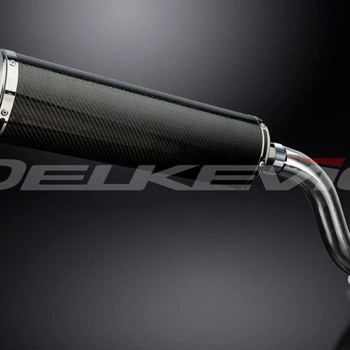 Delkevic 18" Carbon Fiber Oval Muffler - Honda VFR750 Interceptor 90-93 Exhaust