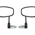 Set of 2 Universal Bar End Mirrors Black Cafe Racer Motorcycle 7/8" Bars Folding