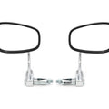 Set of 2 Universal Bar End Mirror Chrome Cafe Racer Motorcycle 7/8" Bars Folding