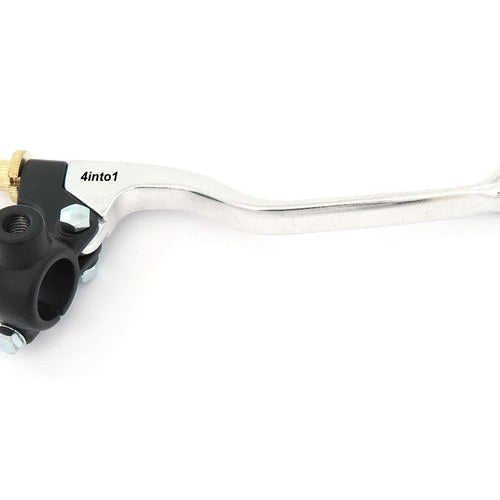Honda GP Drum Brake Lever Assembly w/ Mirror Mounts - Black & Chrome - 7/8"