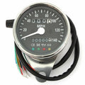 Mini 2.5" Speedometer w/ Indicators & Trip Meter 2240:60 - Chrome & Black - Mph