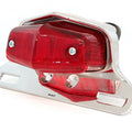 Lucas Style Motorcycle Tail Light Assembly - Chrome w/ Red Lens