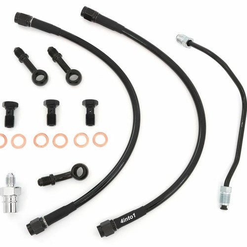Stainless Steel Brake Line Kit w/Brake Pipe - Black - Honda CB750K CB750 72-76