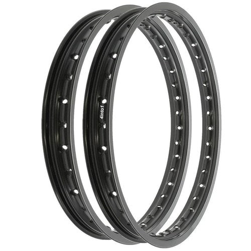 Rising Sun Black Aluminum Rim Set - Honda CM91 Honda 90 - 1966 - 1969