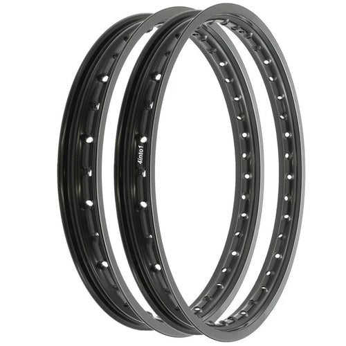 Rising Sun Black Aluminum Rim Set - Honda C70 C70K Honda 70 - 1970 - 1973