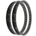 Rising Sun Black Aluminum Rim Set - Honda C100 CA100 Super Cub 50 - 1959 - 1970