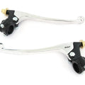 Honda Lever Perch Assembly Set - Clutch + Drum Brake - Black & Chrome - 7/8"