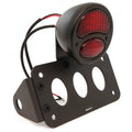 Vintage Model A Style LED Tail Light & Side Mount License Plate Set - Black