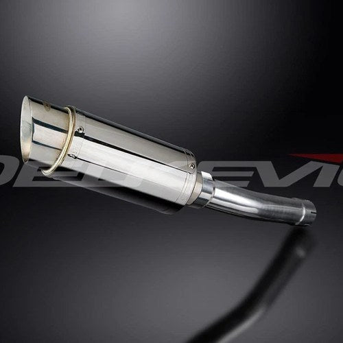 Delkevic 8" Stainless Steel Round Muffler - Suzuki GSX-R750 - 2004-2005 Exhaust