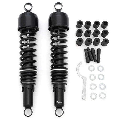 Black Performance Rear Motorcycle Dual Spring Shocks 365mm 14 3/8" Yamaha