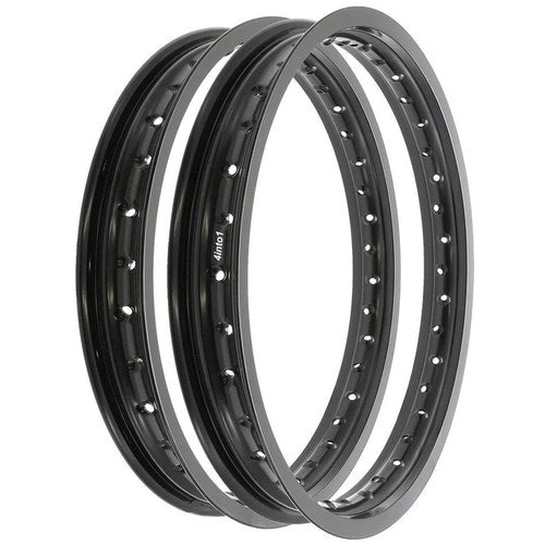 Rising Sun Black Aluminum Rim Set - Honda CJ360 CJ360T Twin - 1976 1977