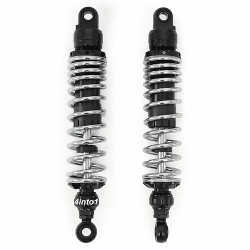 Adjustable Black & Chrome Performance CNC Shocks - Eye / Eye - 340-350mm