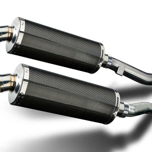 Delkevic 14" Carbon Fiber Slip-On Mufflers Kawasaki ZX-6 ZZR600 -90-05 Exhaust
