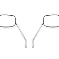 Rectangular Moped Scooter Long Stem Screw In Mirror Set - 8mm