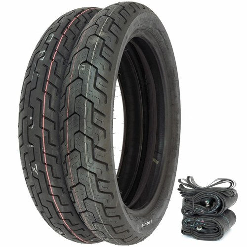 Dunlop D404 Tire Set - Honda CB400T Hawk I 1978-1979 - Tires Tubes & Rim Strips