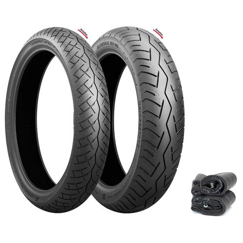 Bridgestone Battlax BT-46 Tire Set - Honda GB500 Tourist Trophy Tires and Tubes