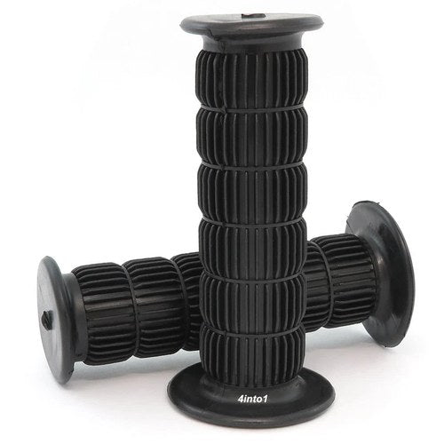Scrambler Vintage Style Motorcycle Grips Black- 7/8" Handlebars Tracker Chopper