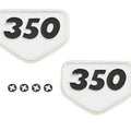 Set of 2 Side Cover Emblems White - 87128-310-000A Honda CB350 CL350 SL350 69-70