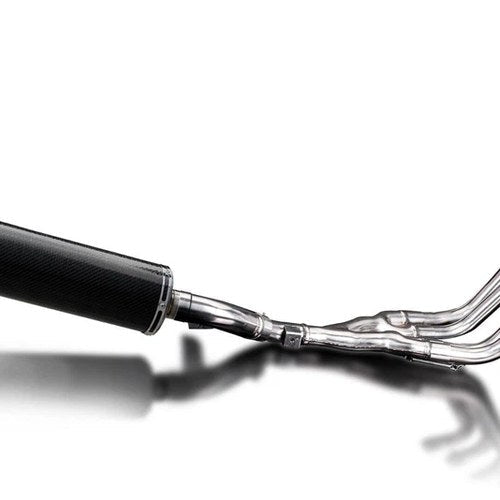 Delkevic Full 4-1 Stainless Exhaust 14" Carbon Muffler Yamaha XJ600 S/N - 92-98