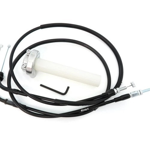 Short Throttle Cable Set w/ Polished Throttle Tube - Honda CB550K CB750F CB750K
