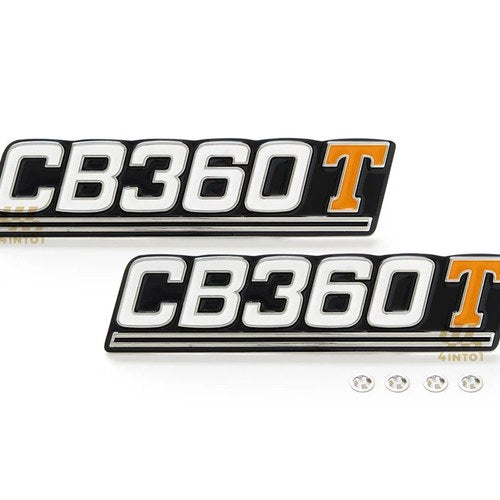 2 New Side Cover Emblems Badges - Honda CB360 1975 1976 75 76 CB360T Clips Set