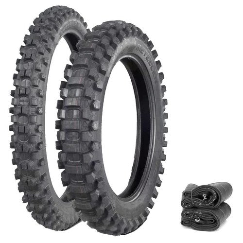 Metzeler MC360 Mid-Hard Tires & Tubes Set Motocross Honda CRF230F 03-09, 12-17