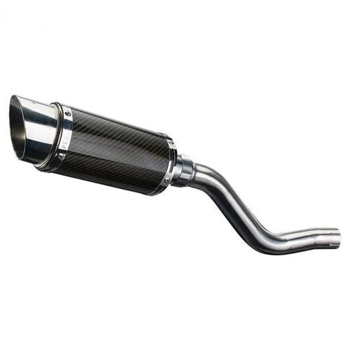Delkevic 8" Carbon Round Slip-On Exhaust Muffler - Kawasaki KLR650 KLR650E 08-24