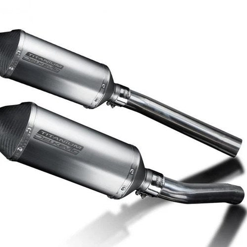 Delkevic 10" Titanium X-Oval Slip-On Exhaust - Suzuki DL1000 V-Strom - 2002-2012