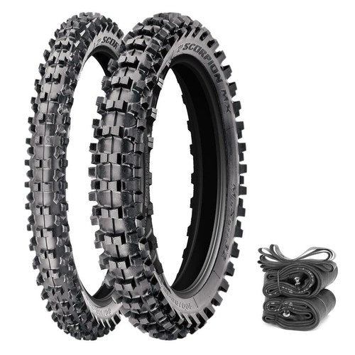 Pirelli Scorpion Mx32 Mid Soft Tires Tubes & Rim Strips Moto Honda CR125R 95-07
