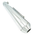 17" Chrome Reverse Cone Megaphone Cafe Shorty Muffler 1.5" to 1.75" Reducer